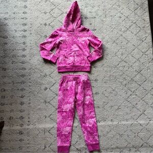 Nike Jordan Girl’s Pink Tie-Dye Hoodie and Jogger Set
